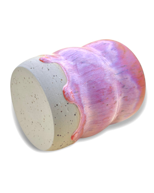 Handgefertigter Keramikbecher "Pink Tulip" | groß 420 ml