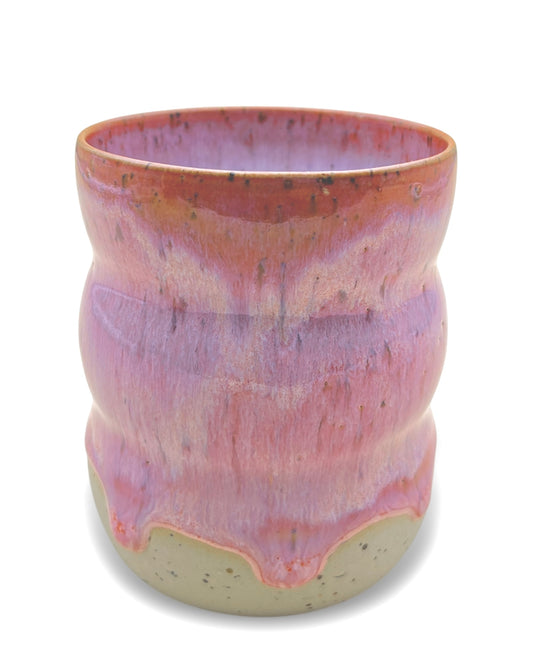 Handgefertigter Keramikbecher "Pink Tulip" | groß 420 ml