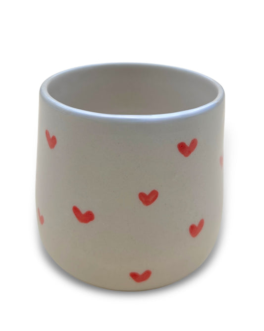 Handgefertigter Keramikbecher "Heart Cup" | mittel 280 ml